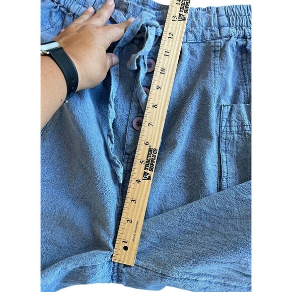 FREE PEOPLE Be The Change Slouch Pants In Blue Metal Size Small - Picture 8 of 11